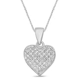 <span style="color:purple">SPECIAL!</span> .17ct G SI 14K White Gold Diamond Heart Pendant