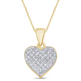 .15ct G SI 14K Yellow Gold Diamond Heart Pendant No Chain