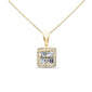 <span style="color:purple">SPECIAL!</span> .19ct G SI 14K Yellow Gold Diamond Round & Baguette Pendant Necklace 18" Long