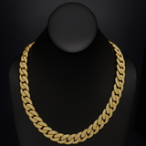 <span>DIAMOND CLOSEOUT! </span> 18mm 34.95ct G SI 14K Yellow Gold Diamond Cuban Link Chain 22"