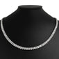 <span style="color:purple">SPECIAL!</span>4.93ct G SI 14K White Gold Round & Baguette Diamond Tennis Necklace 18" Long