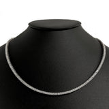 4.37ct G SI 14K White Gold Diamond Tennis Necklace 16" Long