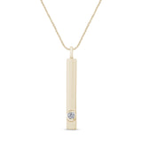 .02ct G SI 14K Yellow Gold Diamond Bar Pendant Necklace 18"