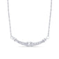 <span>DIAMOND CLOSEOUT! </span>.19ct G SI 14K White Gold Curve Diamond Pendant Necklace 18"