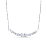 <span>DIAMOND CLOSEOUT! </span>.19ct G SI 14K White Gold Curve Diamond Pendant Necklace 18"