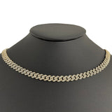 <span style="color:purple">¡ESPECIAL!</span> Collar Cubano Cuadrado de Oro Amarillo de 14K con Diamantes G SI de 7MM y 5.25ct y 22"