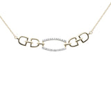 .15ct G SI 14K Yellow Gold Diamond Link Pendant Necklace 18"