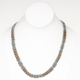19.96ct G SI 14K Two Tone Gold Diamond Infinity Necklace 22" Long
