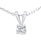 <span style="color:purple">SPECIAL!</span> .20ct G SI 14K White Gold Diamond Solitaire Pendant Necklace 18" Chain