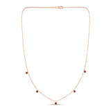 .32ct 14K Rose Gold Natural Ruby Gemstone Diamond by the Yard Pendant Necklace 18"