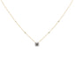 .19ct G SI 14K Yellow Gold Diamond Blue Sapphire Gemstone Pendant Necklace 18" Long