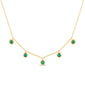 .24ct G SI 14K Yellow Gold Emerald Gemstone By the Yard Style Pendant Necklace