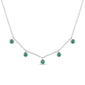 .25ct G SI 14K White Gold Emerald Gemstone Pendant Necklace 18" Long