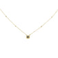 .17ct G SI 14K Yellow Gold Diamond Blue Sapphire Gemstone & Diamond Pendant Necklace
