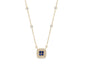<span style="color:purple">SPECIAL!</span>.17ct G SI 14K Yellow Gold Diamond & Blue Sapphire Gemstone Pendant Necklace