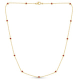 .66ct G SI 14K Yellow Gold Ruby Gemstone Necklace 16" + 2" Ext