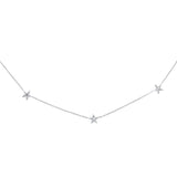 <span>DIAMOND CLOSEOUT! </span> .20ct G SI 14K White Gold Diamond Star Shaped By the Yard Chain Pendant Necklace 16+2" Ext Chain