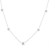 <span>DIAMOND CLOSEOUT! </span> .20ct G SI 14K White Gold Diamond Star Shaped By the Yard Chain Pendant Necklace 16+2" Ext Chain