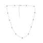 <span style="color:purple">SPECIAL!</span> .43cts G SI 14K White Gold Emerald Gemstone By the Yard Chain Pendant Necklace 18"