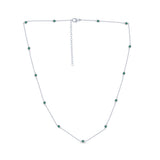 .43cts G SI 14K White Gold Emerald Gemstone By the Yard Chain Pendant Necklace 18"