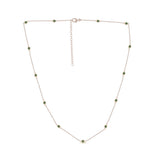 .44cts G SI 14K Yellow Gold Emerald Gemstone By the Yard Chain Pendant Necklace 16+2"