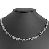 <span style="color:purple">SPECIAL!</span> 5mm 1.28ct G SI 14k White Gold Round Diamond Cuban Necklace 16"