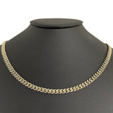 <span style="color:purple">¡ESPECIAL!</span> Collar cubano redondo de oro amarillo de 14k con diamante de 5mm 1.35ct G SI 18"