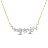 .21ct G SI 14K Yellow Gold Baguette Diamond Pendant Necklace 18"
