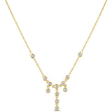 .52ct G SI 14K Yellow Gold Round Diamond Drop Dangle Pendant Necklace 16+2"