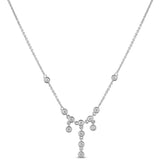 .47ct G SI 14K White Gold Round Diamond Drop Dangle Pendant Necklace 16+2"