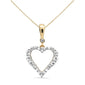 .25ct G SI 14K Yellow Gold Diamond Heart Pendant Necklace 18" Long