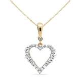 .24ct G SI 14K Yellow Gold Diamond Heart Pendant Necklace 18" Long