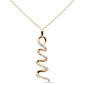 .13ct G SI 14K Yellow Gold Diamond Swirl Pendant Necklace 18" Long