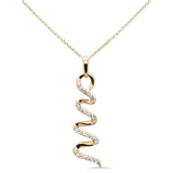 <span style="color:purple">SPECIAL!</span> .13ct G SI 14K Yellow Gold Diamond Swirl Pendant Necklace 18" Long