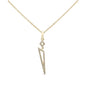 .14ct G SI 14K Yellow Gold Diamond Triangle Pendant Necklace 18" Long