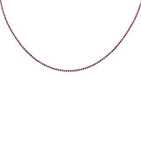 4.05ct 14K Rose Gold Ruby Gemstones Tennis Necklace 14"+2" Long Adjustable