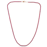 4.05ct 14K Rose Gold Ruby Gemstones Tennis Necklace 14"+2" Long Adjustable