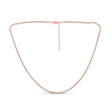 3.10ct G SI 14K Rose Gold Adjustable Tennis Necklace 14"+2" Long