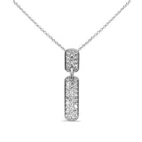 .22ct G SI 14K White Gold Diamond Drop Pendant Necklace 18" Long