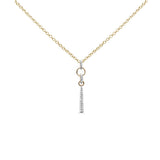 .21ct G SI 14K Yellow Gold Diamond Drop Pendant Necklace 18" Long