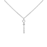 .21ct G SI 14K White Gold Diamond Drop Pendant Necklace 18" Long