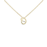 .13ct G SI 14K Yellow Gold Diamond Wrap Around Pendant Necklace 18" Long