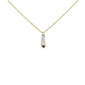 .09ct G SI 14K Yellow Gold Diamond Shoe Style Pendant Necklace 18" Long