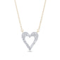 <span style="color:purple">SPECIAL!</span> .25ct G SI 14K Yellow Gold Diamond Heart Shaped Pendant Necklace 18" Long Chain