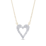 .25ct G SI 14K Yellow Gold Diamond Heart Shaped Pendant Necklace 18" Long Chain