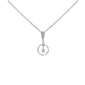 .22ct G SI 14K White Gold Diamond Round Drop Pendant Necklace 18" Long