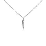 .11ct G SI 14K White Gold Diamond Bar Drop Pendant Necklace 18" Long