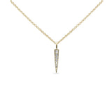 .11ct G SI 14K Yellow Gold Diamond Bar Drop Pendant Necklace 18" Long