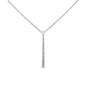 .22ct G SI 14K White Gold Diamond Line Drop Pendant Necklace 18" Long