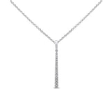.22ct G SI 14K White Gold Diamond Line Drop Pendant Necklace 18" Long